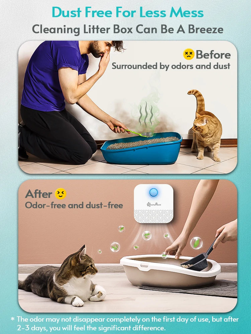 Downypaws Smart Cat Odor Purifier for Cat Litter Box Deodorizer Pet Toilet Air Purifier Dog Cat Litter Deodorant